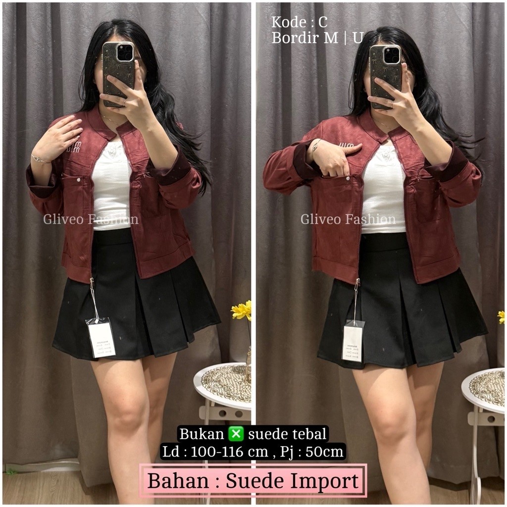 Gliveo (cod) - Jacket Korea Suede Import | Jacket Suede Import | Jacket Fashion Wanita | Jaket Wanit