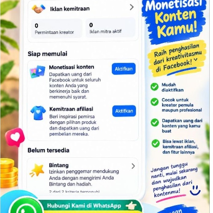 Akun Halaman Facebook Siap Monetisasi Konten | Fanspage Siap Pakai
