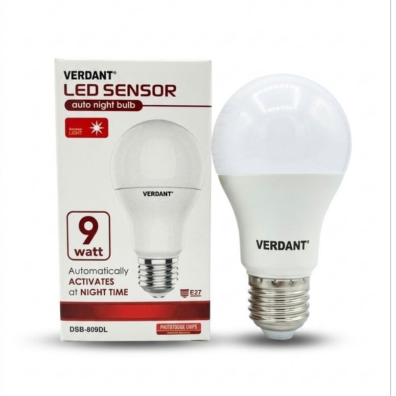 Led Lampu Bohlam Sensor Cahaya Verdant 9W Hemat Energi Murah