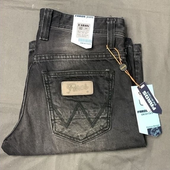 Celana Jeans Pria Dewasa Brand FAROS Warna Hitam