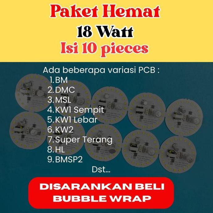 Paket Hemat 18 Watt Pcb Ac Mata Led - Pcb Mata Lampu Led Ac Tanpa Driver 18W