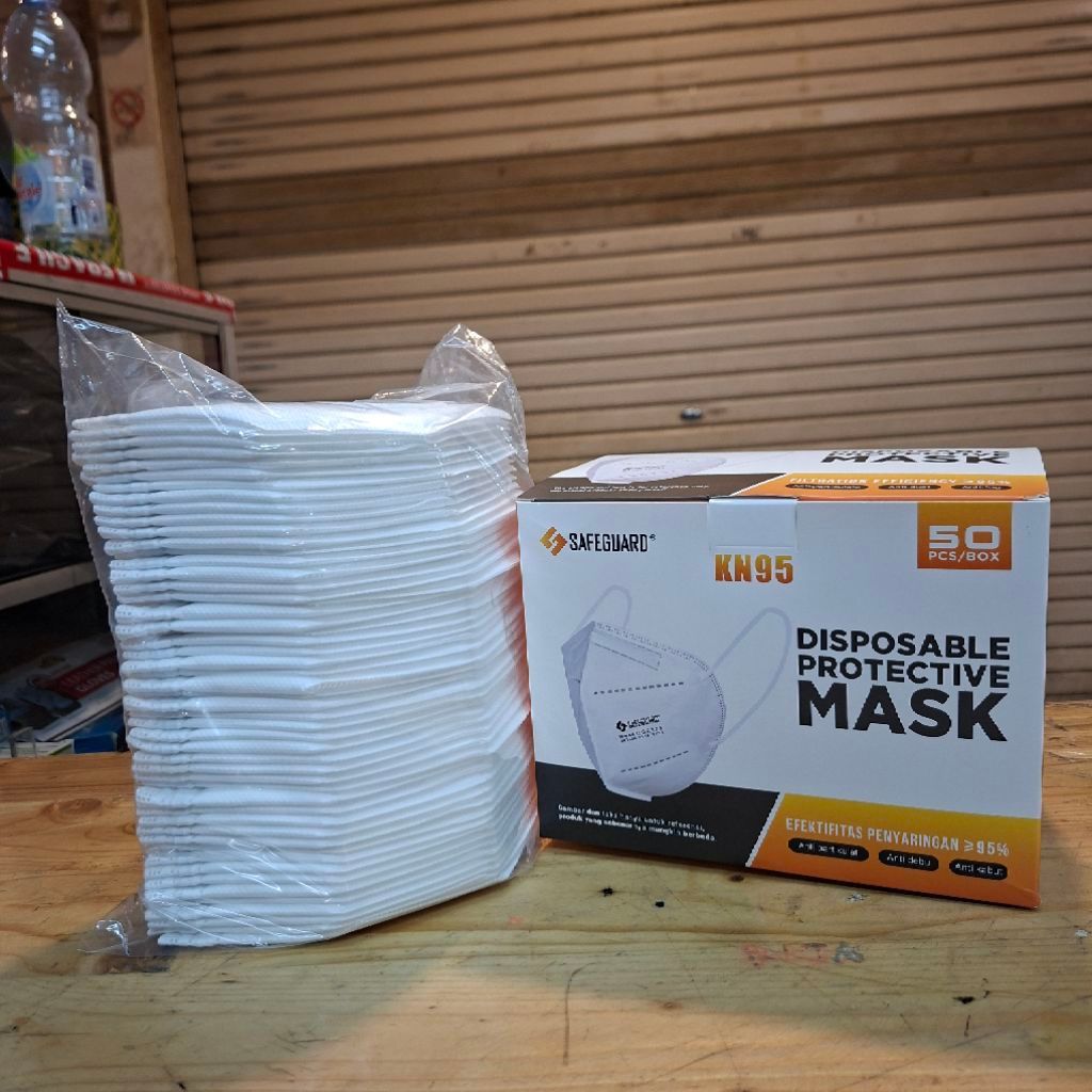 Masker SAFEGUARD KN95 Mask Per Box Isi 50 Pcs Earloop / Masker Original KN95