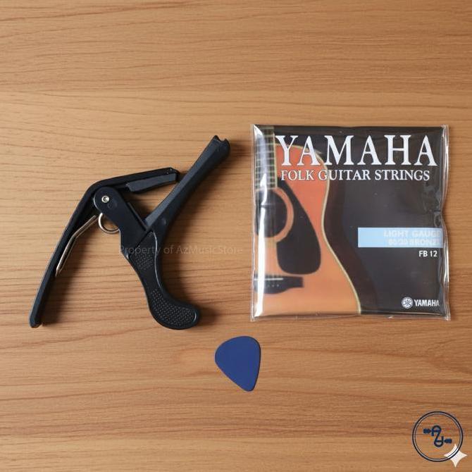 Paket Bundling Senar Gitar Akustik Yamaha + Capo + Pick Murah