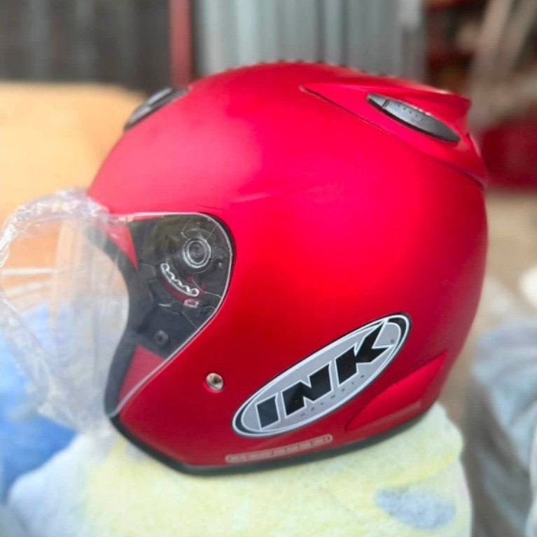 ( LANGSUNG KIRIM ) Helm  ink centro SNI warna merah doff dewasa