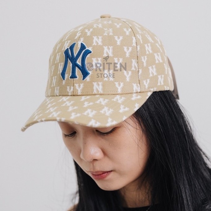 MLB NY Yankees Monogram Classic Ball Cap Beige Original / Topi MLB Authentic