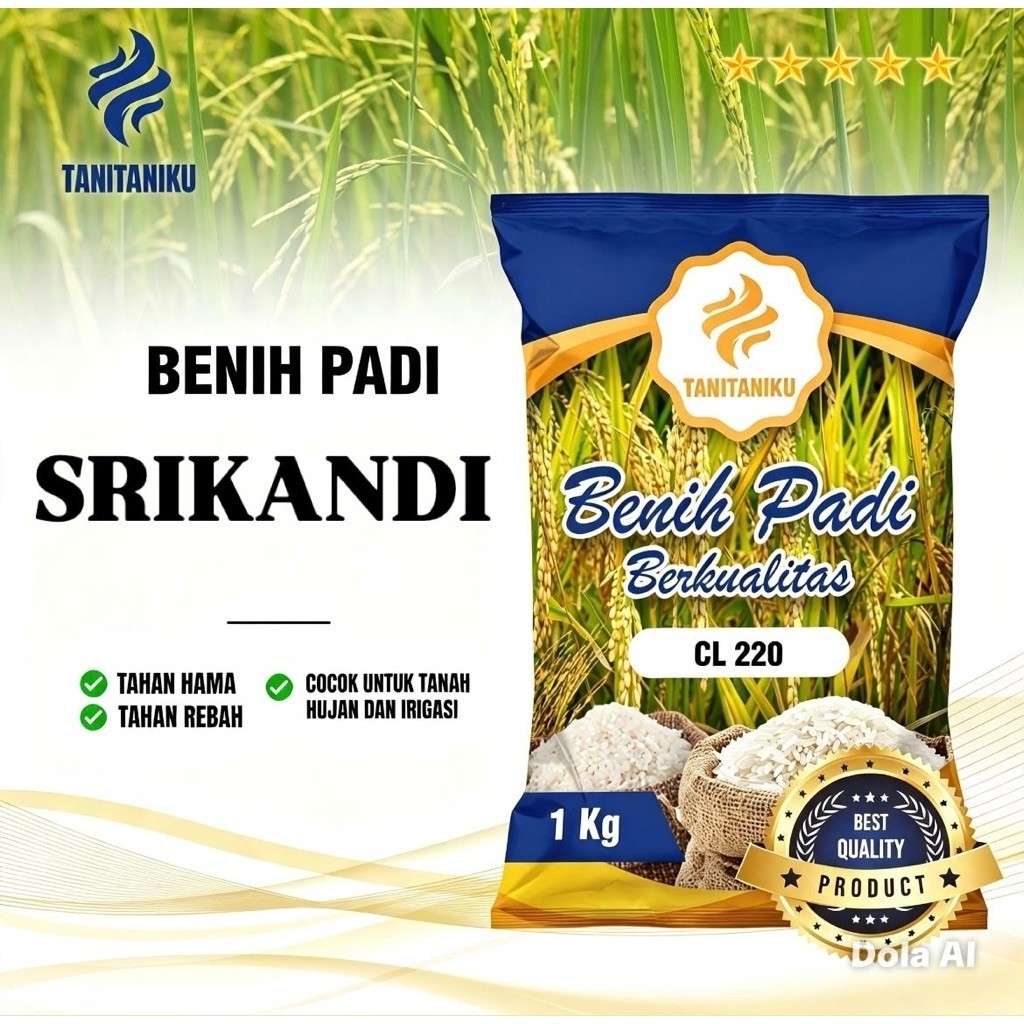 Benih padi bibit padi SRIKANDI kualitas premium kemasan 1 kg