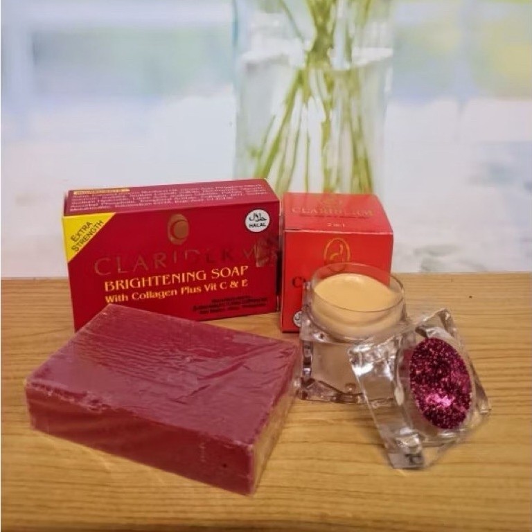 cream clariderm super with sabun whitening clariderm merah