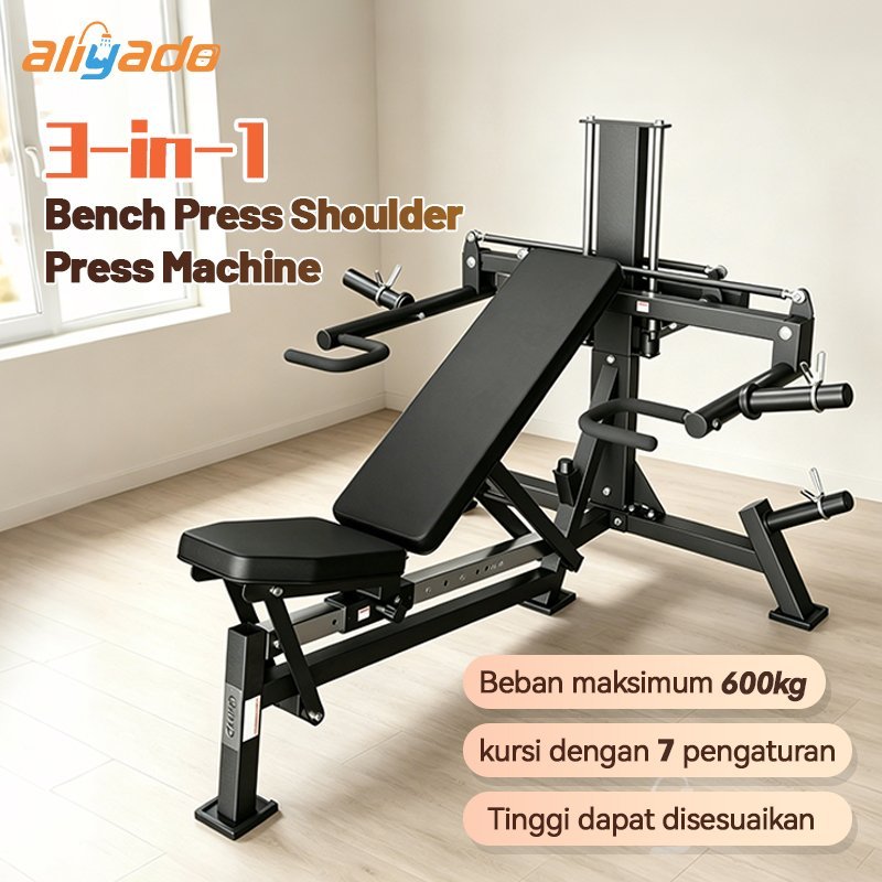 Alat Gym Multi Fungsi Press Dada & Bahu | 3-in-1 Bench Press Shoulder Press Machine