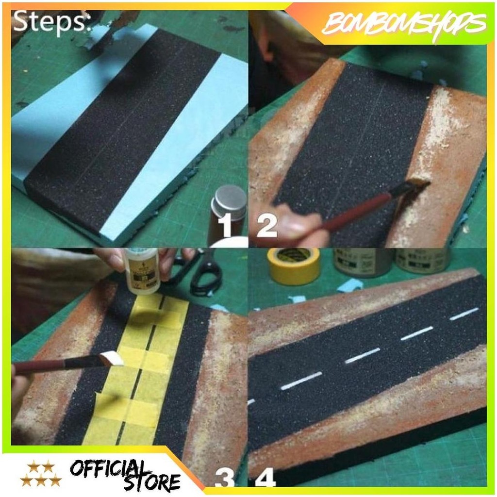 Miniatur Jalan Aspal Maket Diorama Terbaru 10 CM x 10 CM NS Ori