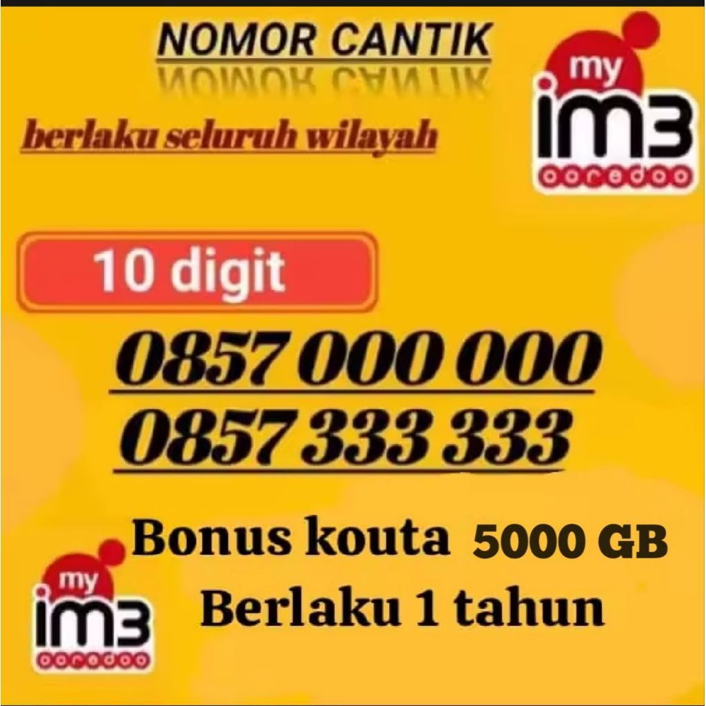 Promo Kartu perdana 10digit bonus kuota support jaringan 4G/5G