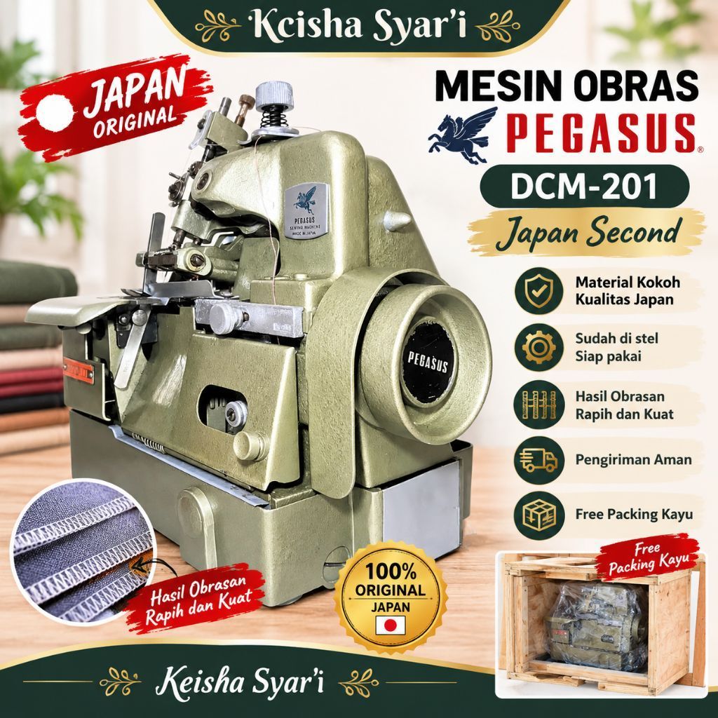Mesin Obras Pegasus DCM-201 Japan (Siap Pakai)