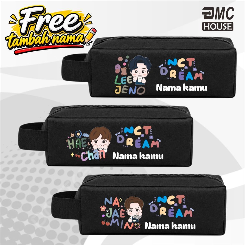 Tempat Pensil Pencil Case Pouch Dompet Kotak Nct Dream Haechan Lee jeno Na Jae min Mark Lee Park Ji 