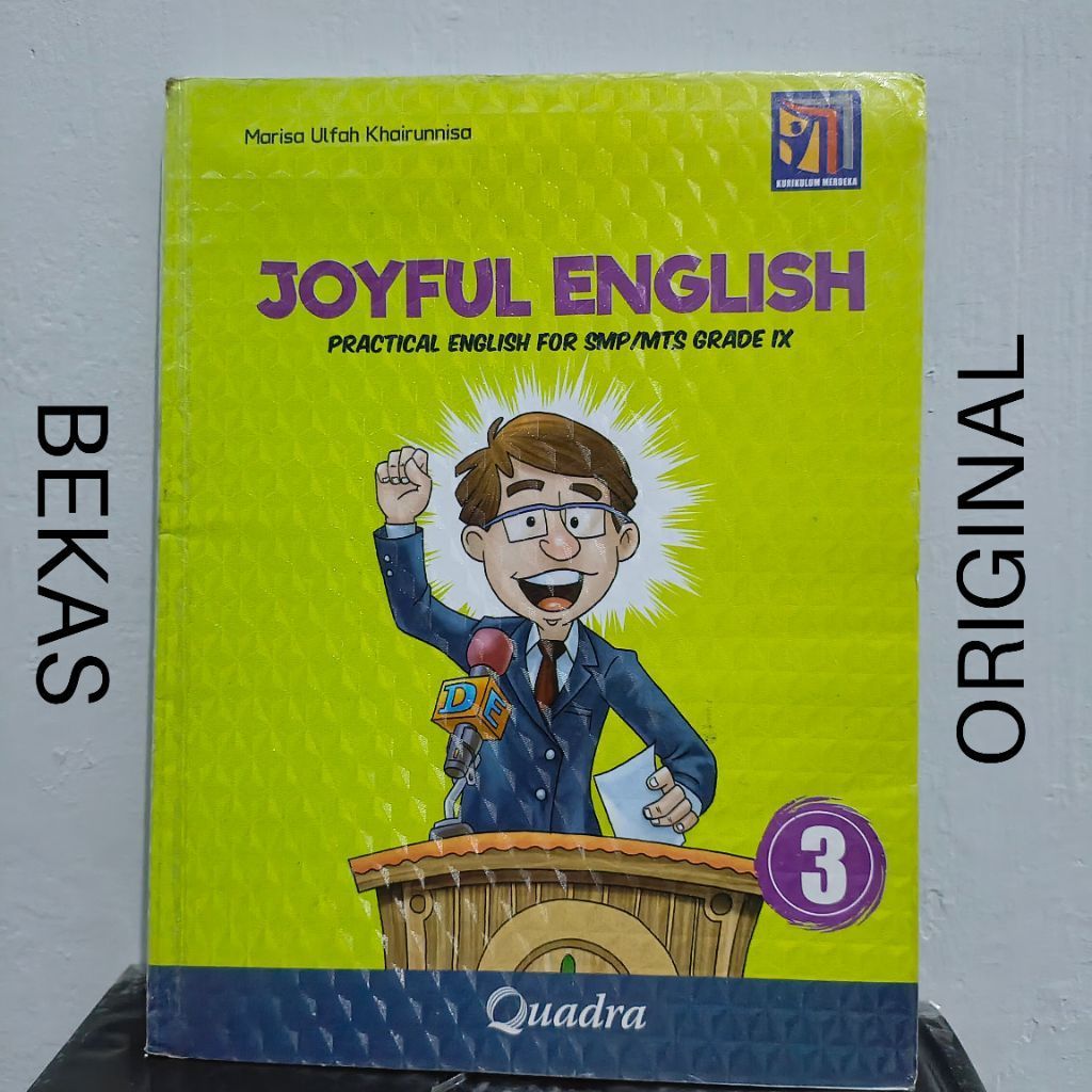 ( BUKU BEKAS ) ( ORIGINAL ) Joyful English Kelas 9 IX 3 III SMP MTS Kurikulum Merdeka Penerbit Quadr