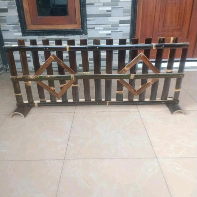 Pagar Teras Bambu Minimalis Multifungsi Ukuran 70x40cm 70x50cm 100x40cm 100x50cm Bahan Wulung Warna 