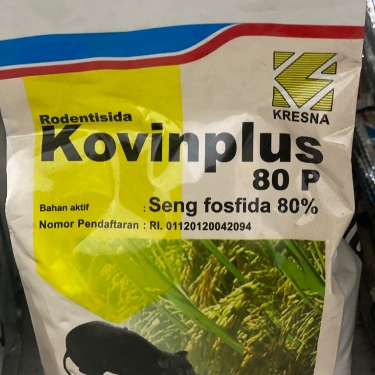 KOVINPLUS Rodentisida 80P Ampuh Mengendalikan Tikus Seng Fosfida 1kg Taburkan