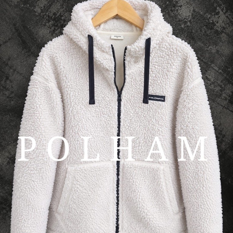 JAKET ZERPA POLHAM PUTIH KEREN BEKAS SECOND PRELOVED
