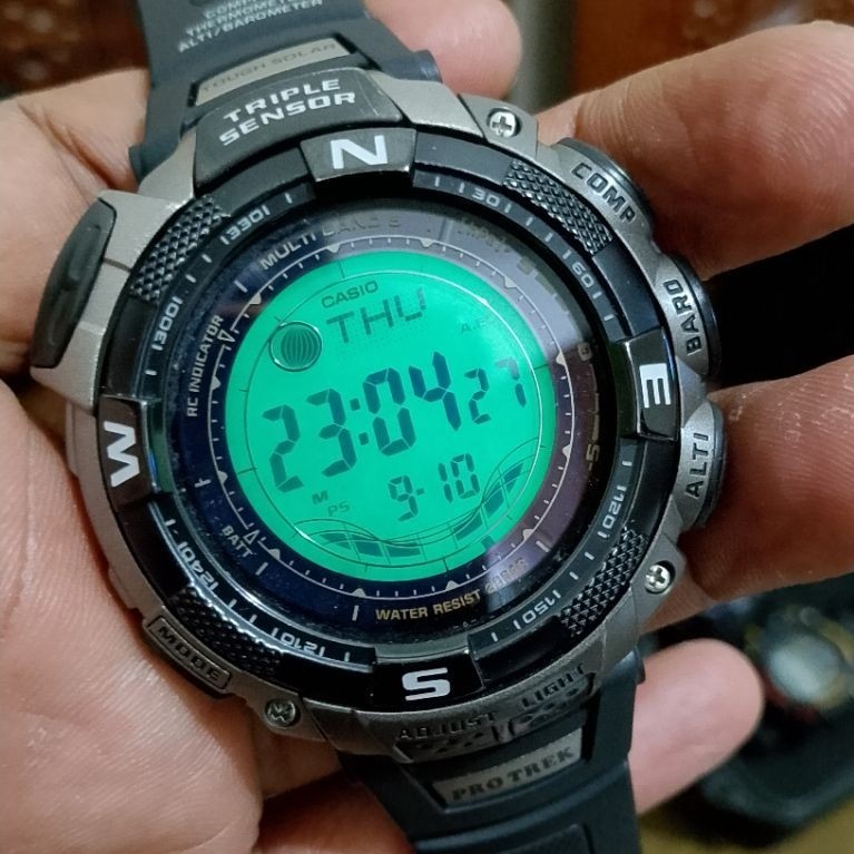 Casio Protrek PRW-1500TJ Titanium Triple Sensor Original Vintage Japan Made Water Resistance