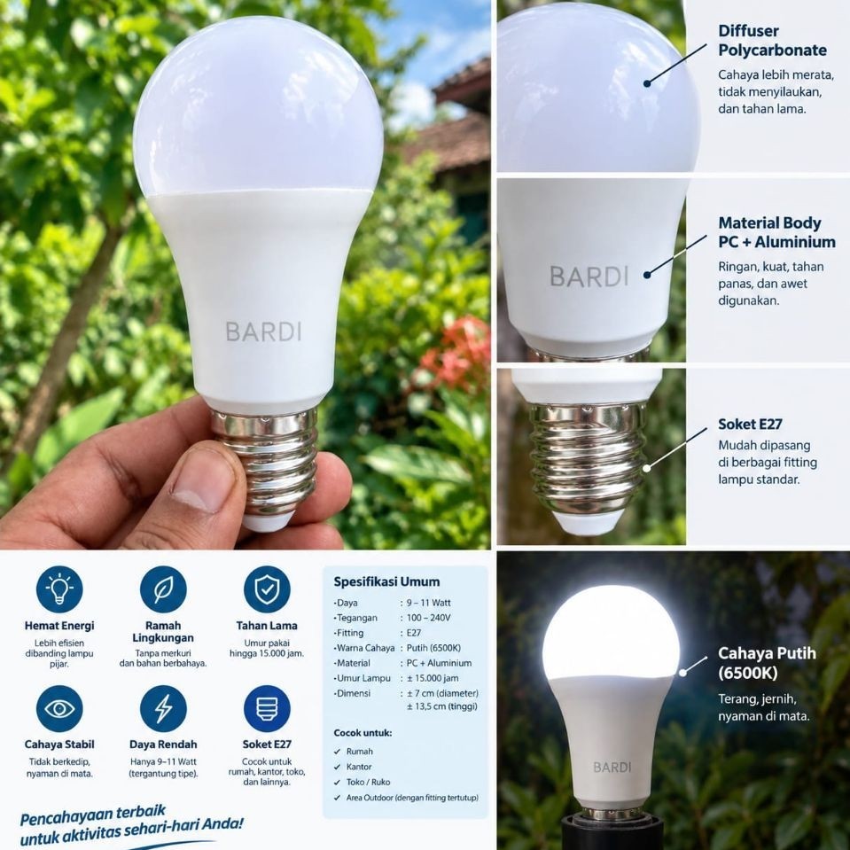 lampu smart bardi LED 12 Watt RGB+WW REKONDISI