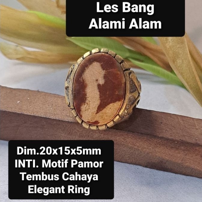 Natural F0sill Galih KELOR Merah Pam0r Tugu Les Bang Teras Batu Alami Cincin Akik Pria fokay