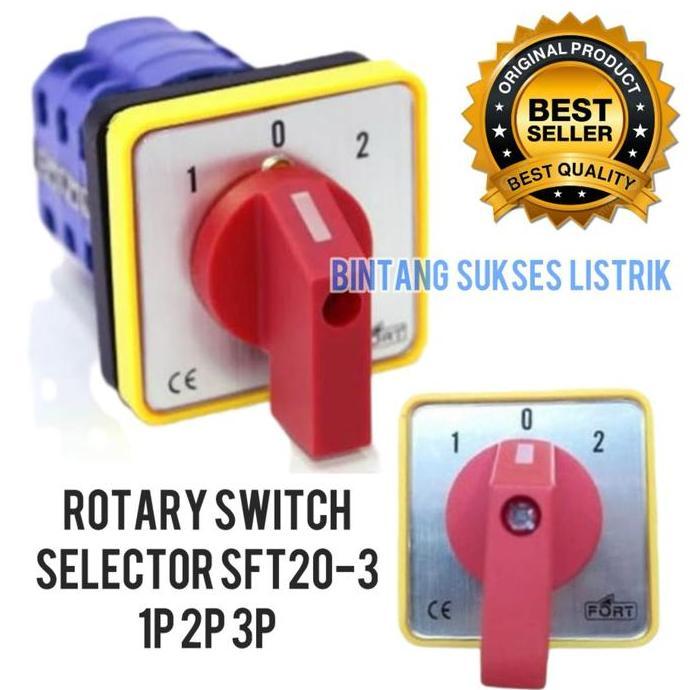 Pilihan - Original Selector Switch 3 Position 3P 1-0-2 Sft20-3-3 Selektor Swit 3 Posisi 3 Phase Rota