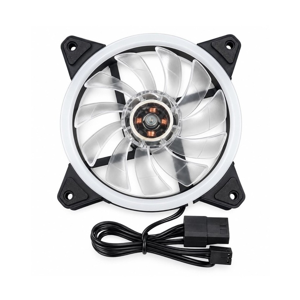 VOXY G122 Kipas Fan Casing PC 120mm RGB Cooling Fan 3 Pin DC 12V Silent Anti Vibration