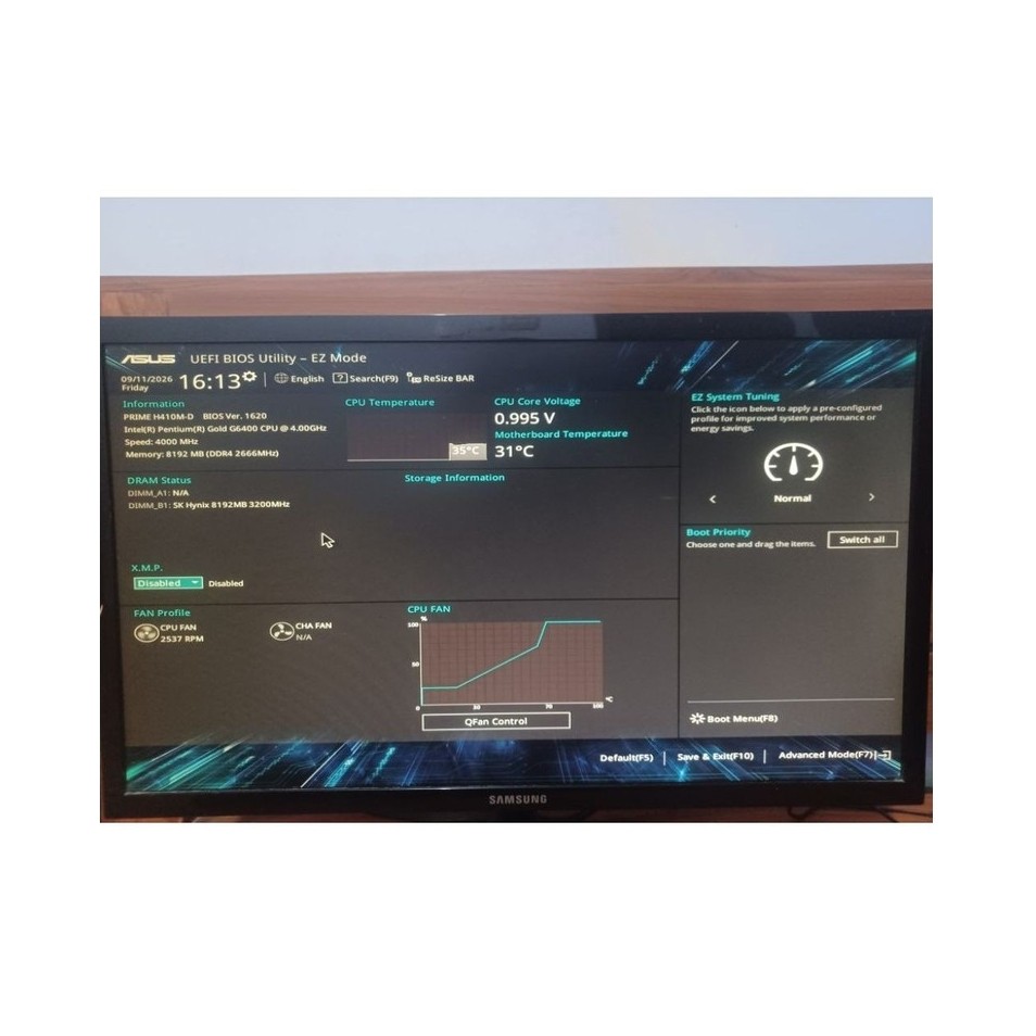 Intel Pentium G6400 + Asus Prime H410M-D