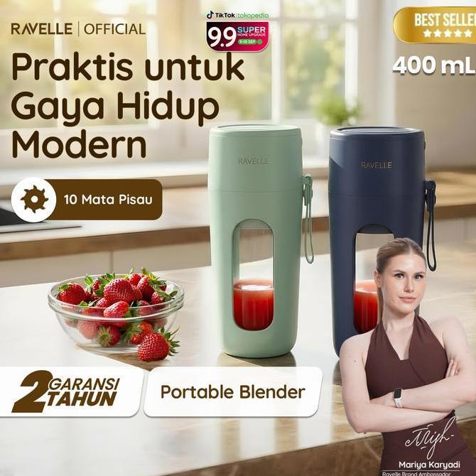 Ravelle Vitae Blender Portable Ravelle 400ml USB Rechargeable - Blender Jus Buah Smoothie Milkshake 