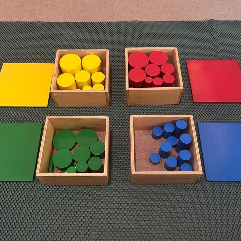 Set of Knobless Cylinders Montessori Apparatus - Premium Material
