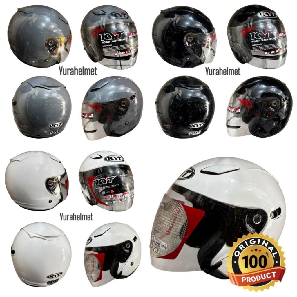 HELM KYT DJ MAXI DOUBLE VISOR /HELM HALF FACE KYT DJ MAXI ORIGINAL 100% Helm pria/wanita