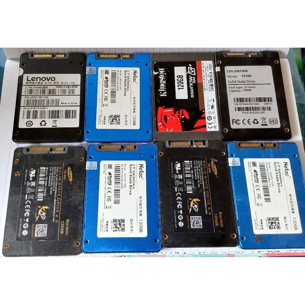 SSD SATA 120 GB HEALTH 90% SAMPAI 100% LIKE NEW