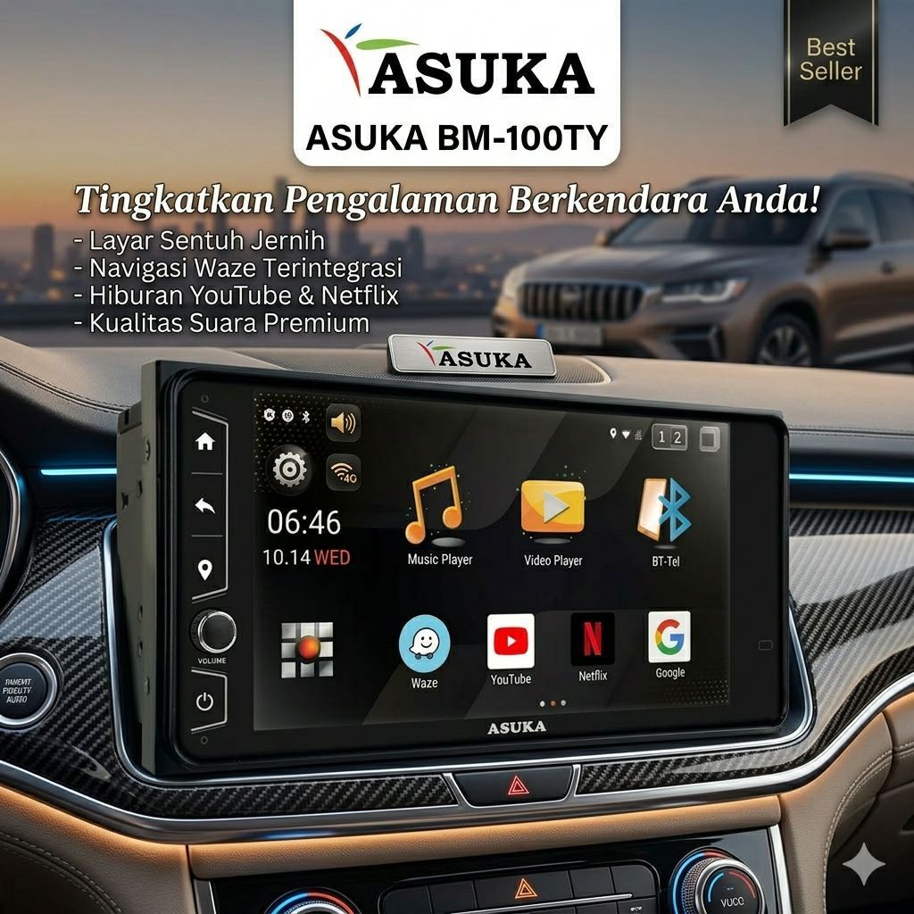 Head Unit Android Premium Toyota Asuka 7 inch Double Din Tape Mobil Android Mobil Audio Mobil Blueto