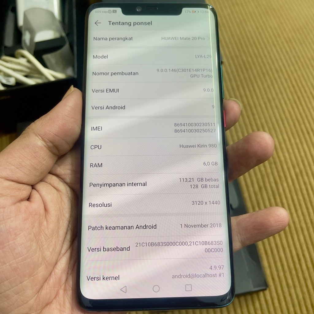 huawei mate 20 pro resmi indo ram 6 / 128 fullset original