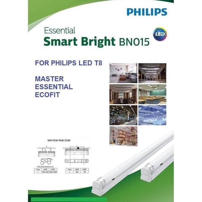 TL Essential T8 LED Tube batten Philips 8w 8 watt set ecofit