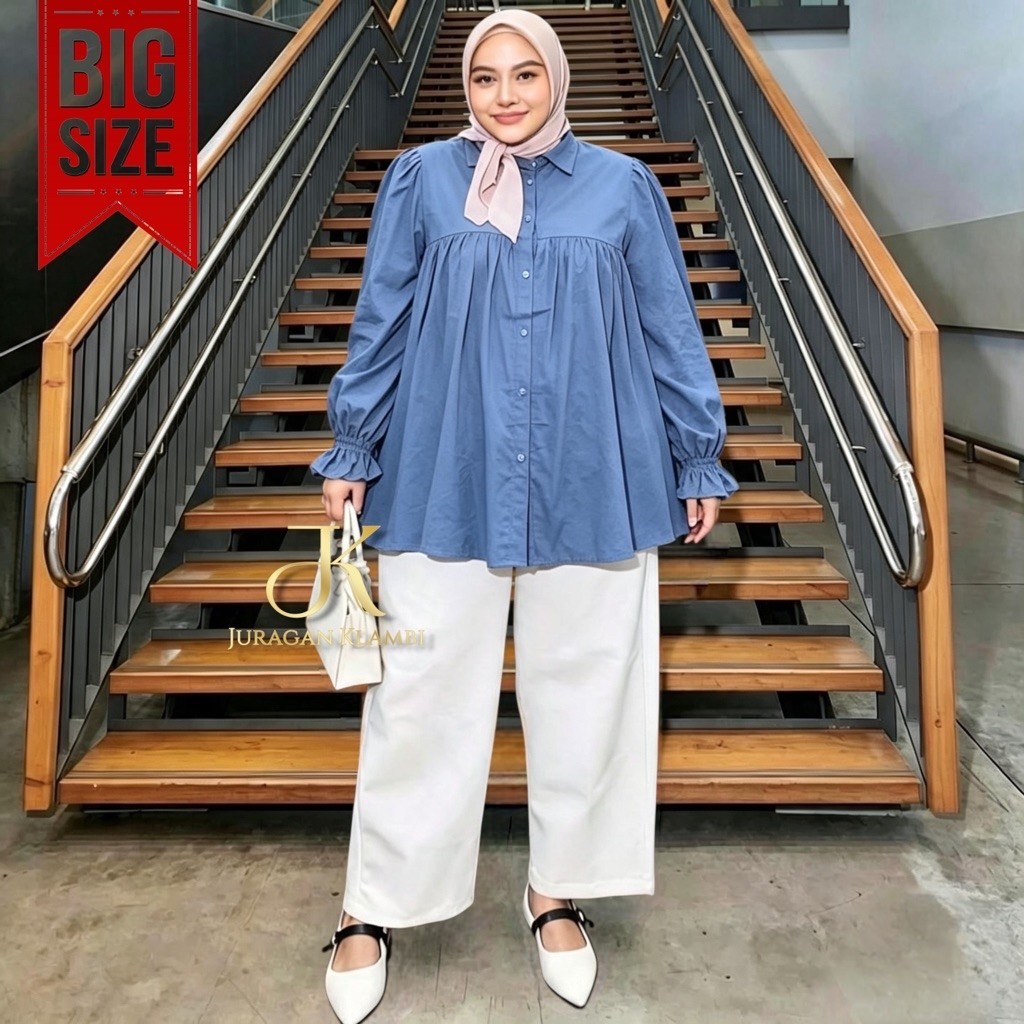 Koleksi Atasan Kemeja  Super Jumbo LD 130,LD 140,LD 150 Dan LD 160  Estimasi BB 75-160KG Rayon Twill
