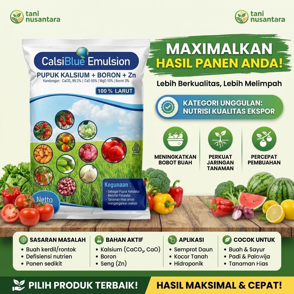 Pupuk CalsiBlue Emulsion 1 Kg - Pupuk Kalsium Boron Zn