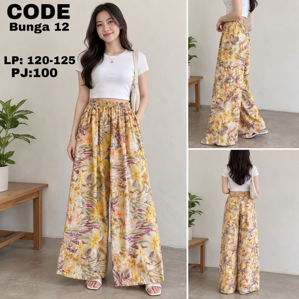 CELANA KULOT RAYON PREMIUM MOTIF BUNGA
