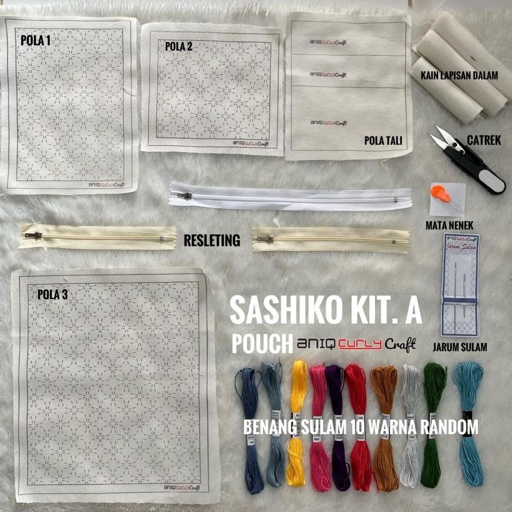 Paket Sashiko kit buat Pouch