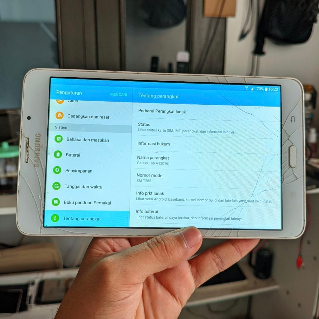 LCD Tablet Samsung Tab A6 (2016) SM - T285 Original Copotan Siap Pasang