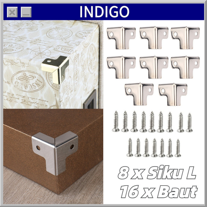Box Siku L Hardcase 8pcs Siku Corner Hardcase L + 16 Sekrup Stainless Hardcase Siku Box Siku Pojok C