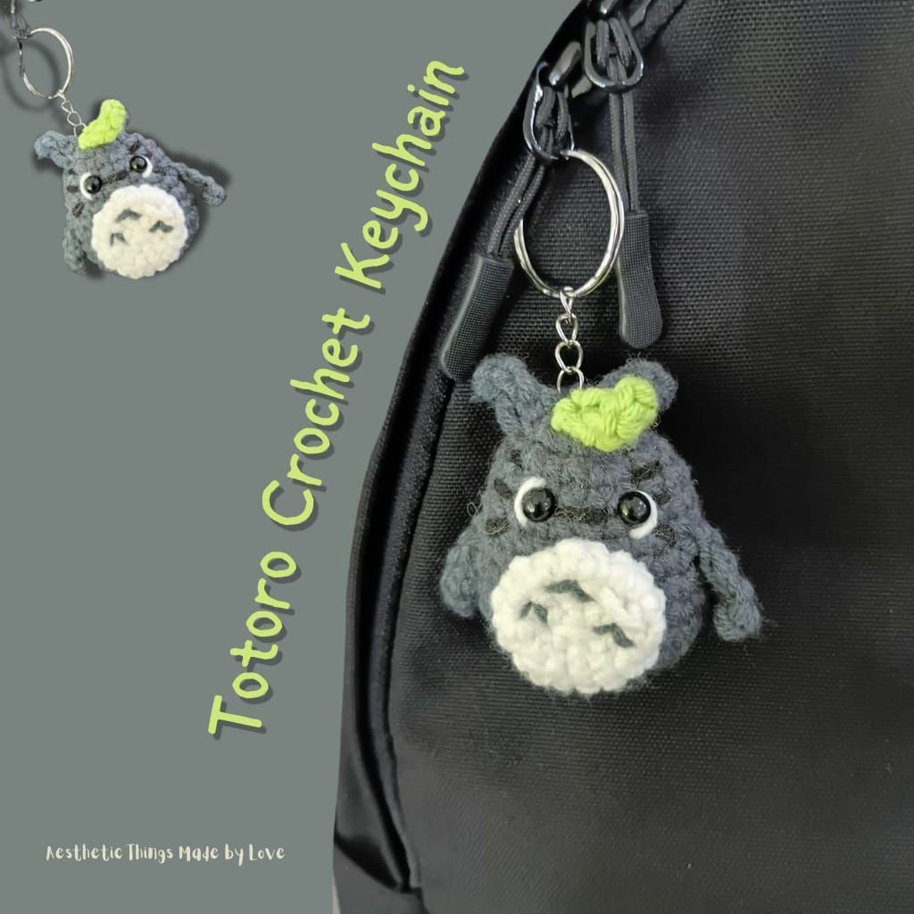 Totoro Leafy Buddy | Gantungan Kunci Rajut Totoro Crochet Handmade