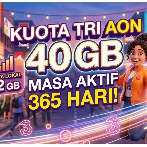 Kuota TRI AON 40 GB TERMURAHHH
