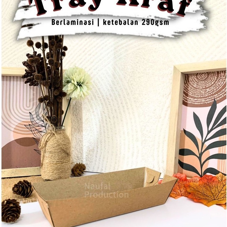 [isi 50] Paper Tray Sosis / Paper Tray Kraft Sosis Berlaminasi / Piring Kertas coklat / Food Paper T