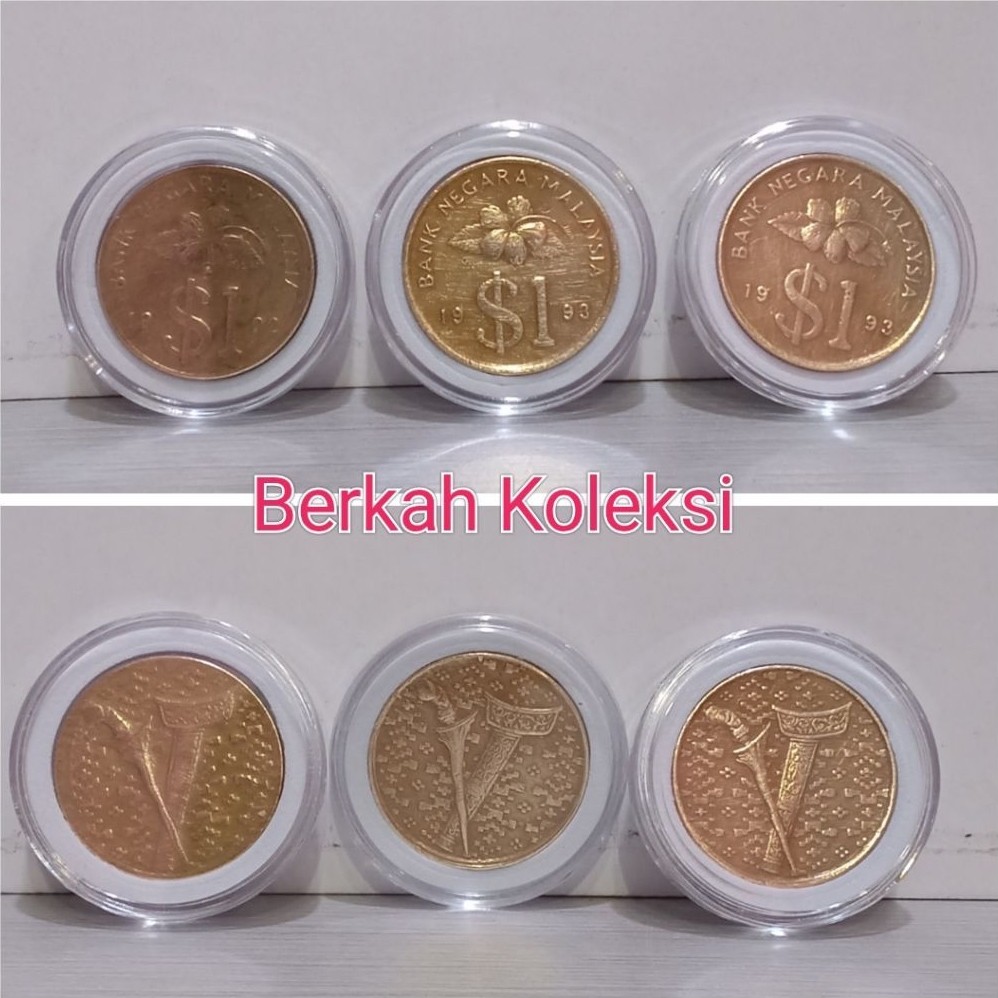 Uang Logam Kuno Malaysia 1rm langka paket 3pcs Sesuai Foto