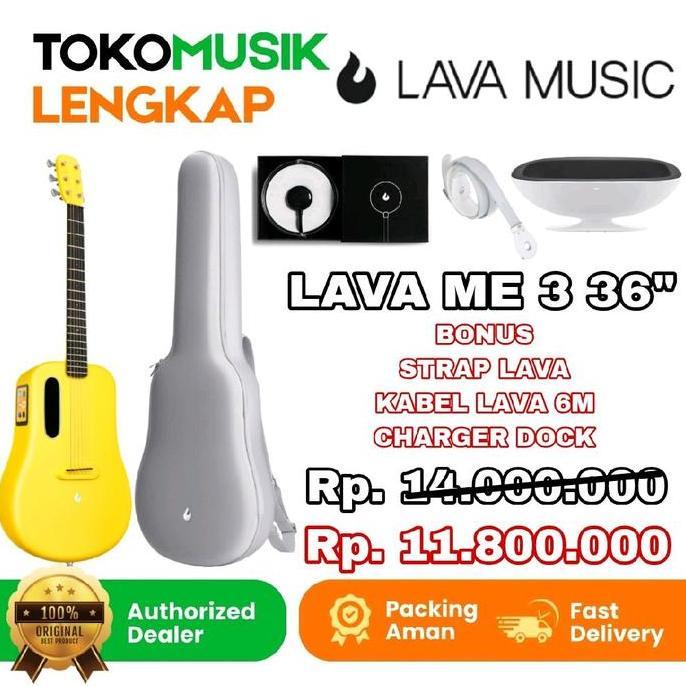 Promo Gitar LAVA Me 3 Guitar Lava Me 3 + Charging Dock + Kabel Jack Lava 6m + Strap Gitar Lava