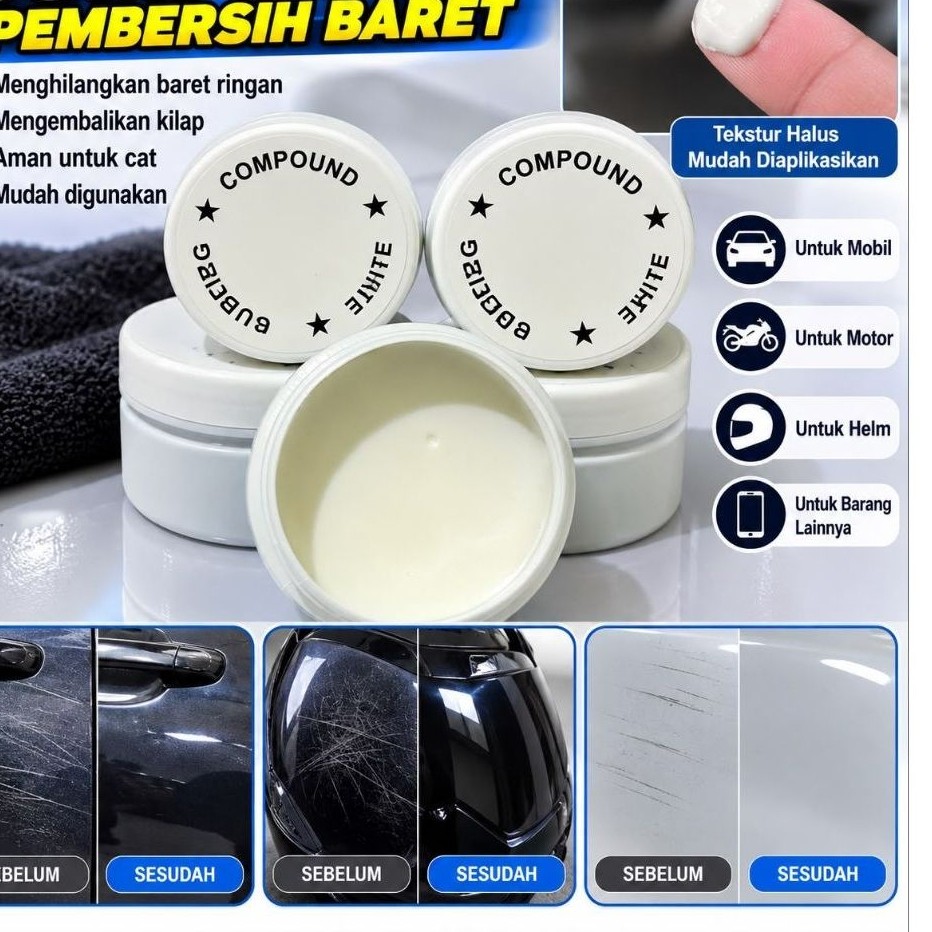 Kompon Putih Penghilang Baret Poles Gosok Compound Kompon Compon