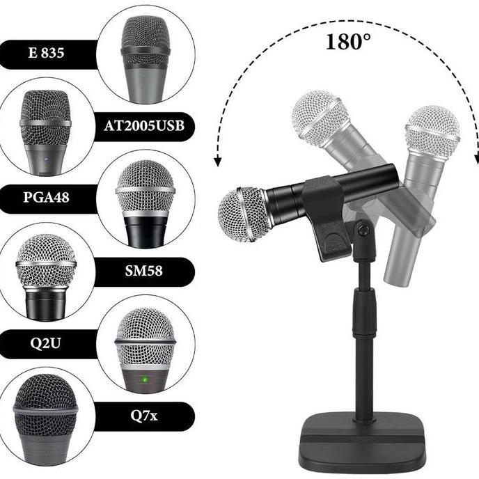 Musica- Stand Mikrofon Studio Meja Microphone Holder Adjustable Heht