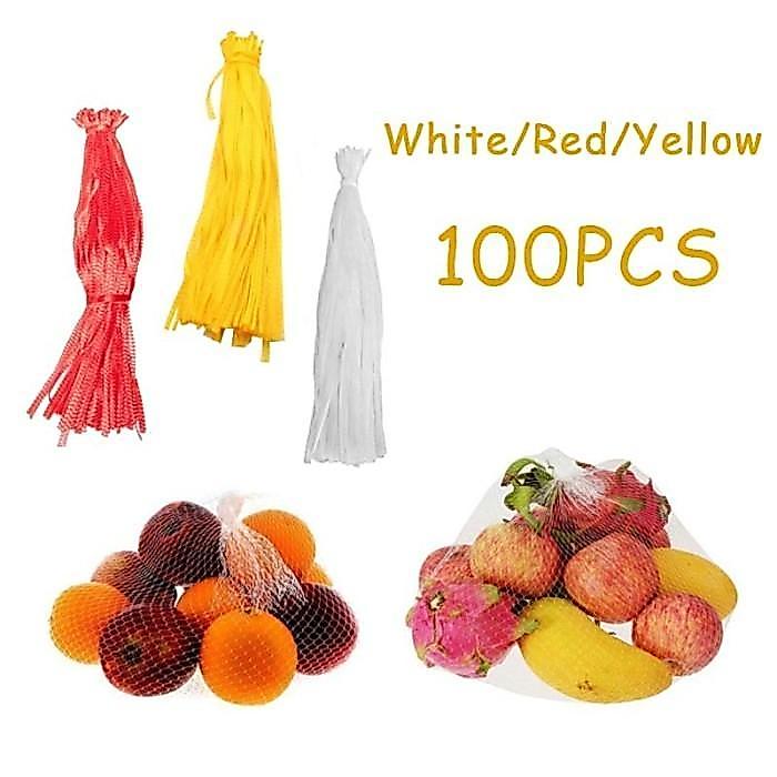 100pcs Jaring Untuk Buah Jaring Buah Buahan Kantong Buah Jaring Polinet Jaring Buah Bungkus Buah