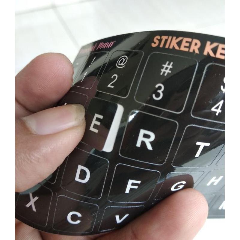 STIKER STICKER KEYBOARD LAYOUT ENGLISH Hitam Komputer