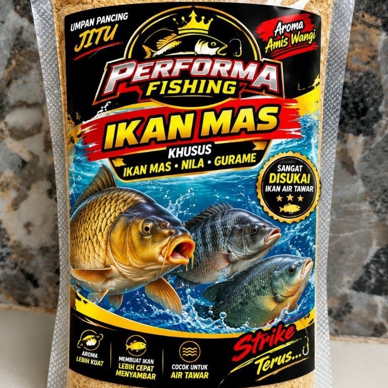 Umpan Pancing Jitu Racikan Khusus Ikan Mas Rame/Indukan Nila, Gurame, Beraroma Amis Wangi