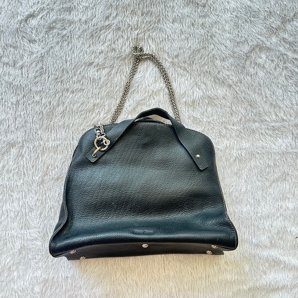 MIU MIU VINTAGE LEATHER HOBO BAG